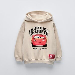 ZARA Lightning McQueen Toddler Hoodie - Cream 3T